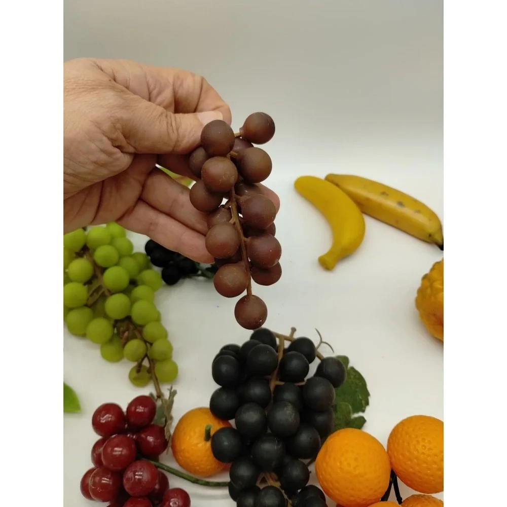 Vintage MCM Faux Fruit Realistic Plastic Rubber Artificial Lot of 13 Cherries